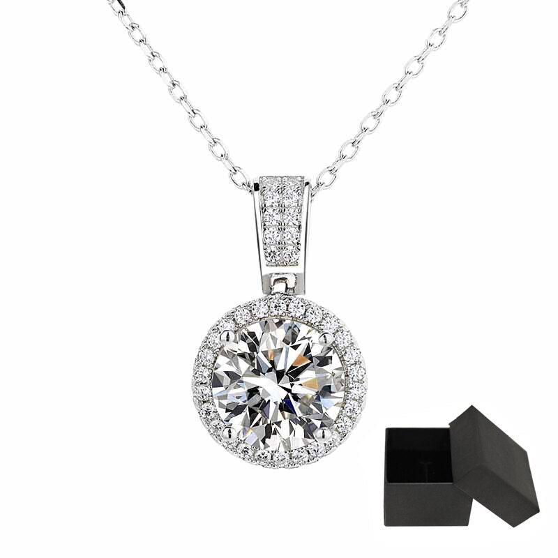Sensational Classic Round Cut 2CT 8MM High Quality Moissanite Diamonds Necklace - Luxury Jewellery - The Jewellery Supermarket