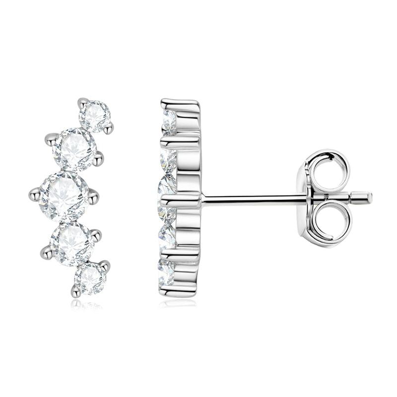 Impressive D Colour VVS1 ♥︎ High Quality Moissanite Diamonds ♥︎ Ear Crawler Earrings - Fine Jewellery - The Jewellery Supermarket