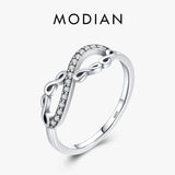 Original 925 Sterling Silver Infinite Love Charm AAAA Simulated Diamond Finger Ring - Brand Trendy Fine Jewellery - The Jewellery Supermarket