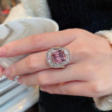 New Luxury Geometric Full Inlaid Pink White AAA+ Quality Zircon Diamonds Rings - The Jewellery Supermarket
