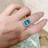 New Fashion Green Oversized Large AAA+ Quality CZ Diamonds Luxury Ring - The Jewellery Supermarket