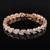 NEW - Gold Colour AAA+ Cubic Zirconia Trendy Leaves Quality Bracelets - The Jewellery Supermarket