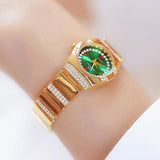 Elegant Small Dial Bling Fashion Luxury Brand Simulated Diamonds Gold Silver Colour Female Bracelet Wristwatch - The Jewellery Supermarket