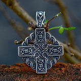 New Viking Stainless Steel Cross Necklace - Celtics Knot Cross Valknut  Pendant Viking Christian Jewellery - The Jewellery Supermarket