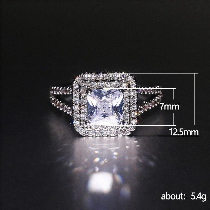 2022 New Arrival Luxury Princess AAA+ Quality CZ Diamonds Engagement Fashion Ring - The Jewellery Supermarket