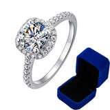1CT 2CT 3CT Brilliant 100% High Quality Moissanite Diamonds Halo Rings For Women - Luxury Jewellery - The Jewellery Supermarket