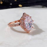 New Arrival Outstanding Luxury Rose Gold Color Marquise Cut AAA+ CZ Diamond Fashion Ring - The Jewellery Supermarket