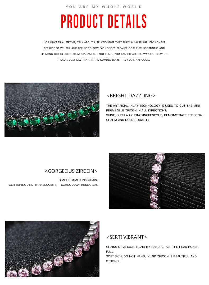 Luxury Fashion Multiple Colours Round AAA+ Cubic Zirconia Simulated Diamonds Fabulous Tennis Bracelets - The Jewellery Supermarket