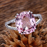 Adorable Luxury Pink Oval Cut Designer AAA+ Cubic Zirconia Diamonds Fashion Ring - The Jewellery Supermarket