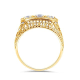 Vintage Style Trendy 3 Stone High Quality Moissanite Diamonds Ring 18KGP Fine Jewellery - The Jewellery Supermarket
