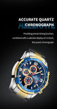 NEW MENS WATCHES - Luxury Watch Top Brand Quartz Chronograph Dial Stainless Steel Sports Watch - The Jewellery Supermarket