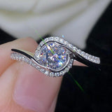 NEW ARRIVAL - Appealing AAA+ Cubic Zirconia Diamonds Luxury Halo Ring - The Jewellery Supermarket