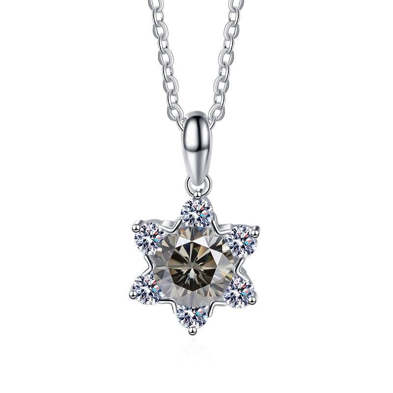 1 Carat VVS D Color High Quality Moissanite Diamonds Snowflake Star of David Design Pendant - Fine Jewellery - The Jewellery Supermarket
