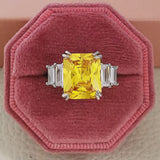 Excellent New Arrival Luxury Blue Yellow Color Rectangle AAA+ CZ Diamonds Fashion Rings - The Jewellery Supermarket