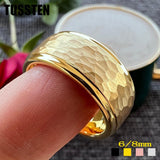 New Arrival Cool Hammer Multicolor Color Step Edges Tungsten Carbide Wedding Rings For Men Women