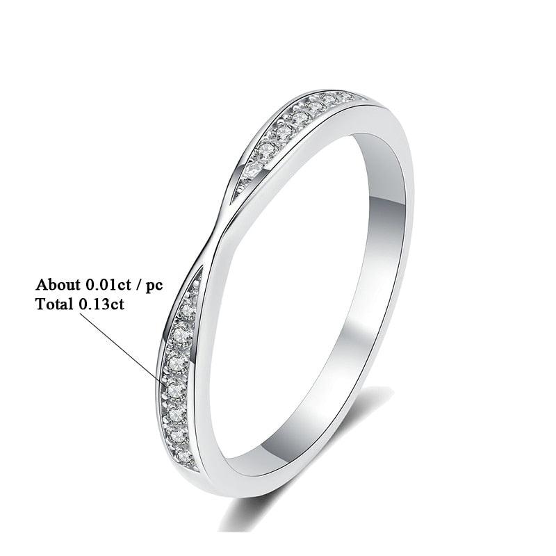 Excellent Round Excellent Cut 0.27 CT High Quality Moissanite Diamonds Half Eternity Stackable Ring - The Jewellery Supermarket