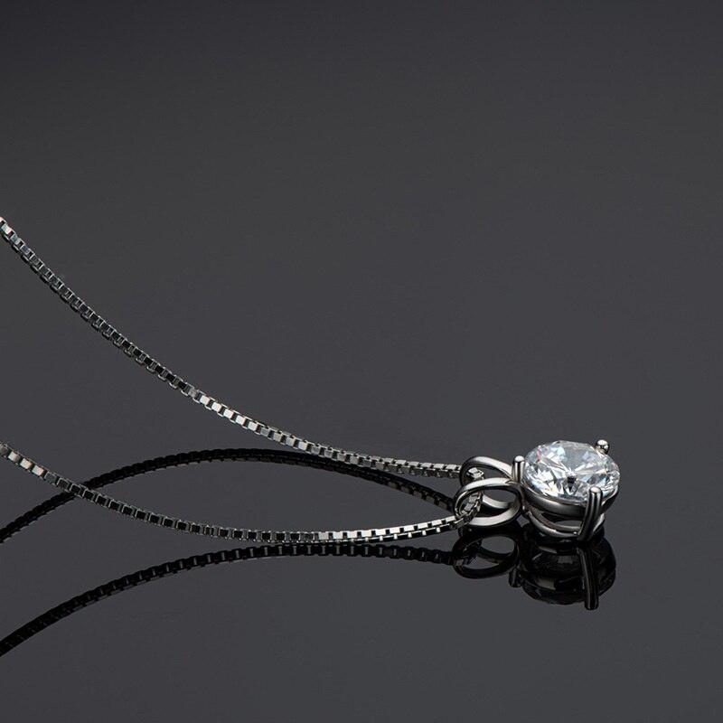 3 Claws Design 1 Carat Round Cut VVS Multi Colour High Quality Moissanite Diamonds Necklace - Fine Jewellery  - The Jewellery Supermarket