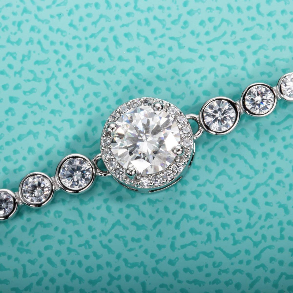 Stunning 1ct 18K WGP Round Cut VVS D Colour High Quality Moissanite Diamonds Tennis Bracelet - Fine Jewellery - The Jewellery Supermarket