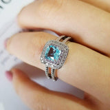 QUALITY RINGS Luxury Designer Pink Blue color AAA+ CUbic Zirconia Diamonds Fashion Ring - The Jewellery Supermarket