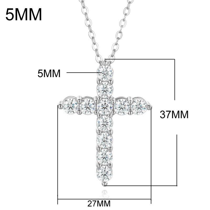 Remarkable High Quality Moissanite Diamonds Cross D 18K WGP Diamond Necklaces - Fine Religious Jewellery - The Jewellery Supermarket