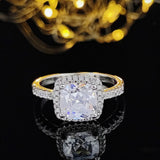 Dazzling Luxury Designer Cushion Cut AAA+ Cubic Zirconia Diamonds Fashion Ring