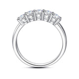 Excellent 5 Stone Round Cut High Quality Moissanite Diamonds Ring - Brilliant Trendy Fine Jewellery - The Jewellery Supermarket