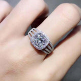 Captivating New Luxury Cushion Cut Designer AAA+ CZ Diamonds Fashion Ring - The Jewellery Supermarket