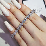 *NEW* Ideal Gifts - Luxury AAA+ Cubic Zirconia Diamonds Rose Gold Tennis Bracelet - The Jewellery Supermarket