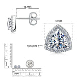 Superb Luxury Charm Jewelry for Women 1.0cttw Trillion Cut Moissanite Halo Stud Earrings - The Jewellery Supermarket