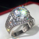 QUALITY RINGS New Luxury Halo Designer AAA+ Cubic Zirconia Diamonds Engagement Ring - The Jewellery Supermarket