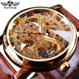 New Transparent Fashion Case Luxury Casual Design Leather Strap Top Brand Luxury Mechanical Skeleton Watch - The Jewellery Supermarket