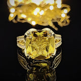 New Luxury Yellow Color Designer AAA+ Quality CZ Diamonds Engagement Ring - The Jewellery Supermarket