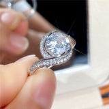 NEW ARRIVAL - Appealing AAA+ Cubic Zirconia Diamonds Luxury Halo Ring - The Jewellery Supermarket