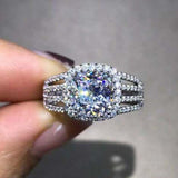 Captivating New Luxury Cushion Cut Designer AAA+ CZ Diamonds Fashion Ring