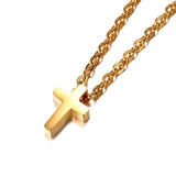 Stainless Steel Dainty Minimalist Cross Charming Sideway Cross Choker Necklace Pendant - Christian Jewellery - The Jewellery Supermarket
