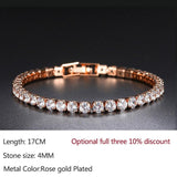 Luxury Shiny Round AAA+ Cubic Zirconia Diamond Tennis Gold Silver Colour Bracelets For Women - The Jewellery Supermarket