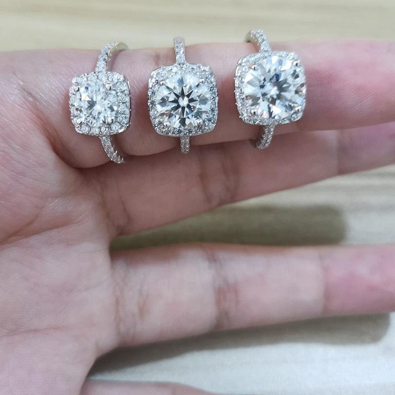 Brilliant Round Cut 100% High Quality Moissanite Diamonds Engagement Rings - Luxury Rings - The Jewellery Supermarket