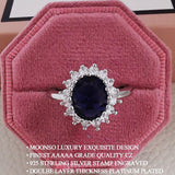 QUALITY RINGS New Luxury Blue Color Sunflower AAA+ CZ Diamonds Designer Ring - The Jewellery Supermarket