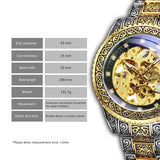 Top Brand Luxury Vintage Style Royal Crystal Gold Skeleton Engraved Watch - The Jewellery Supermarket