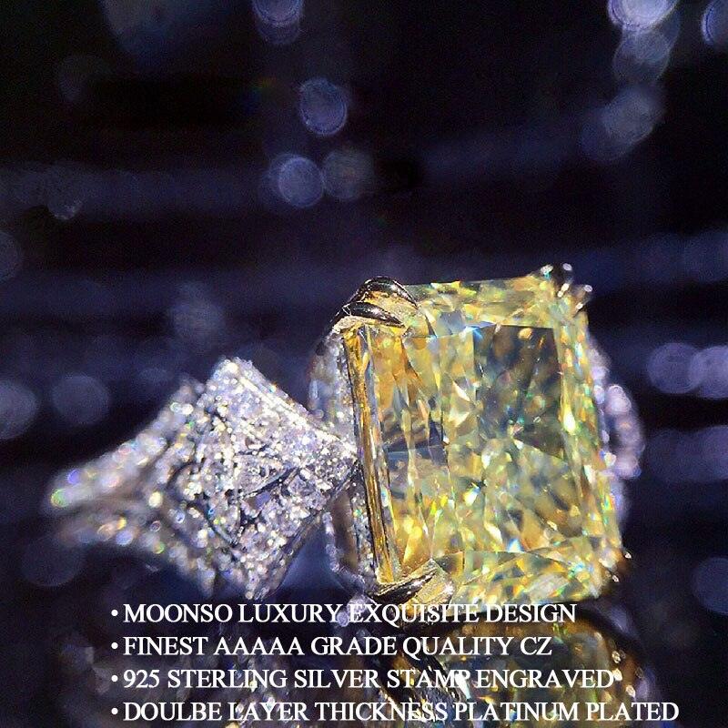 New Arrival Luxury Yellow Color Rectangle Cut AAA+ Quality CZ Diamonds Fashion Ring - The Jewellery Supermarket