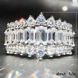 QUALITY RINGS New Arrival Luxury Rectangle Round AAA+ Cubic Zirconia Diamonds Fashion Ring - The Jewellery Supermarket