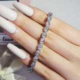 Luxury Women Silver Square Bangles Bracelet for Party Gift Jewelry - The Jewellery Supermarket