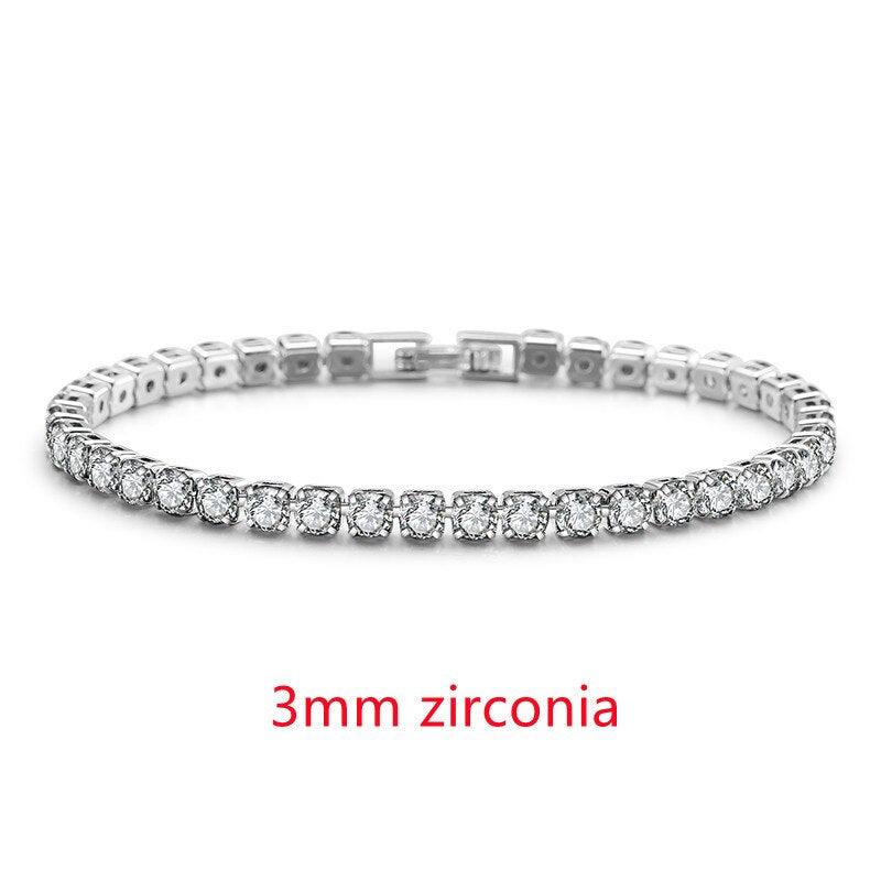 OUTSTANDING Round AAA+ Cubic Zirconia Simulated Diamonds Tennis Bracelets for Women - The Jewellery Supermarket
