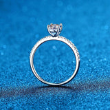 Charming Custom 1 Carat Oval High Quality Moissanite Diamonds Rhodium Plated Sole Diamond Ring - The Jewellery Supermarket