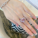 NEW Supernatural Luxury Oversized Pink Heart-shaped AAA+ Quality CZ Diamonds Ring - The Jewellery Supermarket