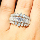 QUALITY RINGS New Arrival Luxury Rectangle Round AAA+ Cubic Zirconia Diamonds Fashion Ring - The Jewellery Supermarket