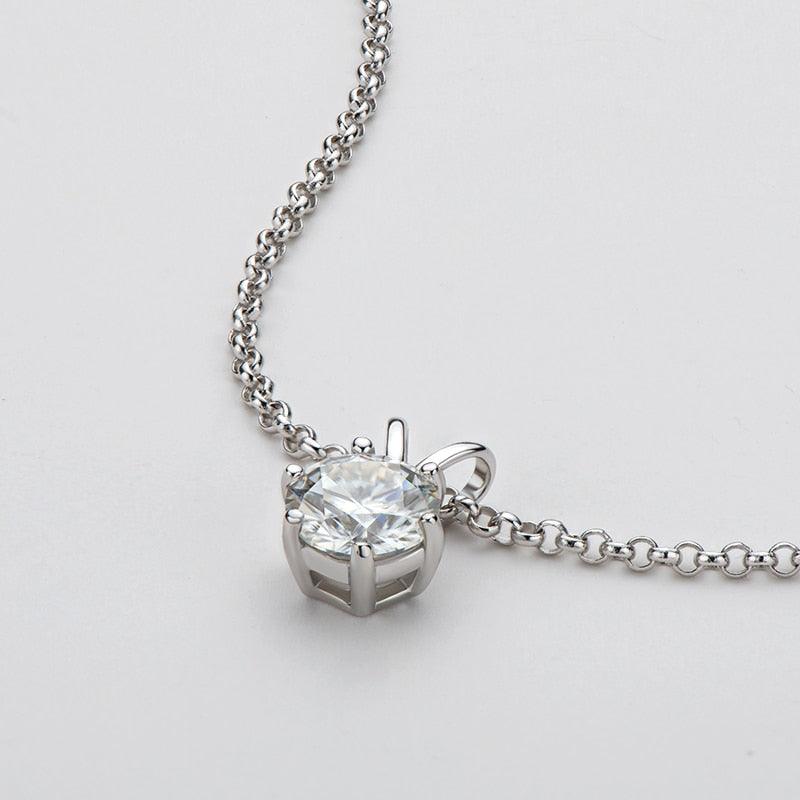 Lovely 1 Carat D Color ♥︎ High Quality Moissanite Diamond ♥︎ Real Silver Pendant Necklace - The Jewellery Supermarket