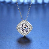 Classic Square 1ct D Colour VVS Multi Colour High Quality Moissanite Diamonds Necklaces - Fine Jewellery - The Jewellery Supermarket