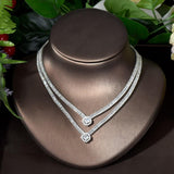 Gorgeous Micro Inlay Full Square Design Geometric AAA+ Cubic Zirconia Diamonds Jewellery Set - The Jewellery Supermarket