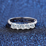 Excellent 5 Stone Round Cut High Quality Moissanite Diamonds Ring - Brilliant Trendy Fine Jewellery - The Jewellery Supermarket
